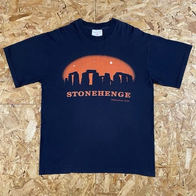 Camisa negra turística Stonehenge Millennium 2000 vintage 2000 talla grande Foto 1 de 3