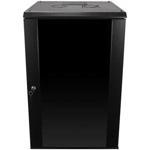 18U Wall Mount Network Server Data Cabinet Enclosure Rack Glass Door Lock w/ Fan - Picture 1 of 6