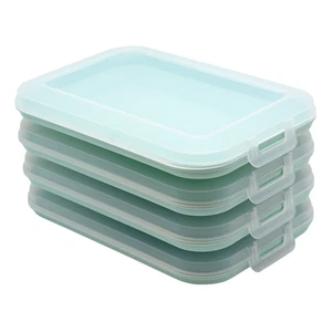 4er Set Frischhaltedose Aufbewahrungsbox Stapelbox Wurst Käse Vorrat mint - Bild 1 von 7