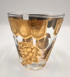 8 Vintage MCM Durchbruch 22 Kt Gold Florentiner Obst niedrige Kugel Gläser Barware - Bild 1 von 5
