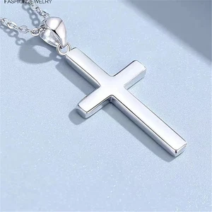 Reines Pt950 Platin 950 Damen Herren Glück glatt Kreuz Anhänger 1,8-2g - Bild 1 von 4