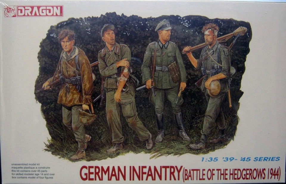 German Infantry (battle Of The Hedgerows 1944) 1:35 Figure Plastic Model Kit - Immagine 1 di 1