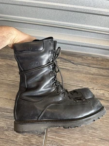 Stivali da combattimento vintage 1949 CERVINO Gore Tex pelle nera stringati 10,5 M - Foto 1 di 8