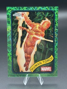 2025 Topps Chrome Marvel HUMAN TORCH Green Lazer Refractor /99 #40 - Bild 1 von 2