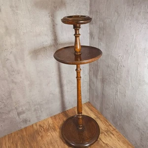 Vintage gedrechselter Eichenräucher Begleiter Ständer - Kerzenhalter Fackelständer? - Bild 1 von 18
