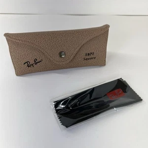 1971 Square Ray Ban Sunglasses Soft Case Tan Leather - Picture 1 of 4