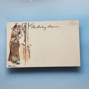 Antique Comic Postcard C1910 The Ruling Passion Tramp Lady Toilet Humour - Picture 1 of 2