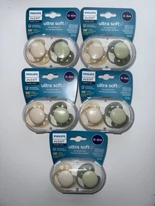 Lot 10 Philips AVENT Ultra Soft Pacifier 0-6 month (five 2 packs) - Picture 1 of 2