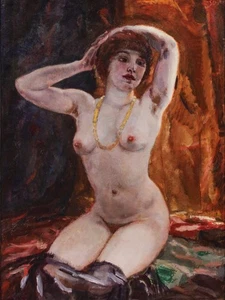 Jan Sluijters: Sitzender Akt mit Halskette: Archiv Kunstdruck - Bild 1 von 2