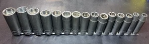 SNAP ON  15-Pc 1/2" Drive 6-Pt Flank Drive® Deep Impact Socket Set (10-24mm) USA - Picture 1 of 9