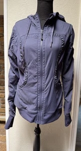 Lululemon Dance Studio Jacket Women's 8 Purple Reversible Full Zip Hooded Ruched - Picture 1 of 12
