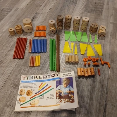 Vintage 1970's Tinkertoy No #146 Original Tinker Toy Starter Set 110 Parts - Image 1 of 4