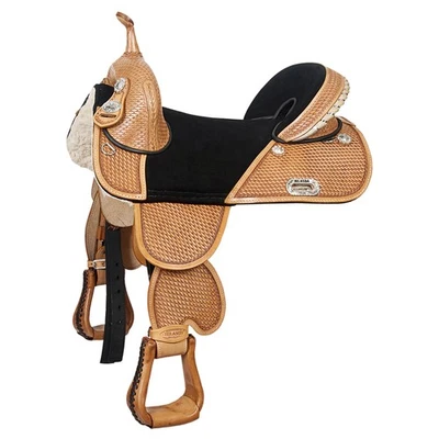 HILASON Western Horse Treeless Trail Barrel Saddle American Leather | for Horses - Image 1 of 4
