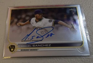 MIGUEL SANCHEZ 2022 TOPPS CHROME ROOKIE AUTOGRAPH BREWERS RC AUTO - Picture 1 of 2
