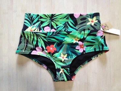 NWT Victorias Secret Pink XS High Waist Swim Bottom Green Tropical Floral - Image 1 of 4
