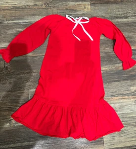 NWT Samgami Baby Girl Size 6 /7 (120) Red Long Sleeve Nightgown Sleepwear - Picture 1 of 7