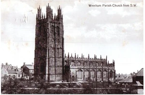 WREXHAM PFARRKIRCHE AUS SW, WALES. VTG ECHTFOTO POSTKARTE RPPC * B24 - Bild 1 von 2