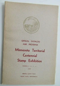 Catálogo de estampillas del centenario territorial de Minnesota 1949 de colección programa de exposición - Imagen 1 de 6