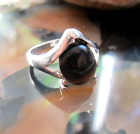 edelstahl ring mit chanchierendem tigerauge cabochon  ca 90er 17 mm 4,5 g