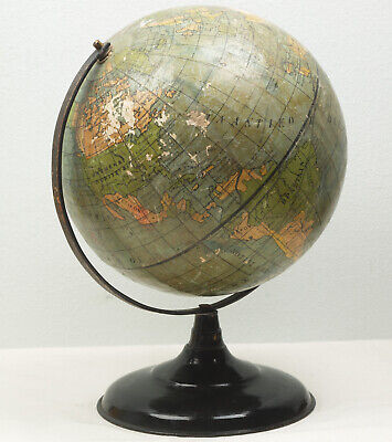 Antique Vintage Rotating Globe School Atlas Map Greek Lettering Desk Decorative • 80.04£