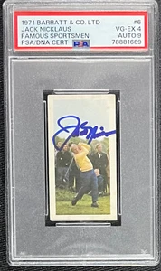 JACK NICKLAUS FIRMADO 1971 Barratt & Co. LTD Goldflake #6 novato PSA 4 AUTOMÁTICO 9 - Imagen 1 de 2