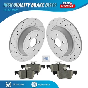 Rotores traseros perforados almohadillas de cerámica para Lincoln MKX MKZ Ford Fusion Edge 2015-2023 - Imagen 1 de 6