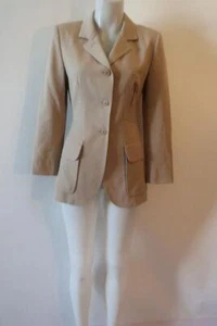 Women Barneys New York Tan Made In Italy Wool Blazer Jacket 4 * - Picture 1 of 9