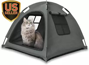 Grey Cat Tent House、Cat'S Nest, Portable Indoor/Outdoor Pet Tent House for Ca... - Picture 1 of 1