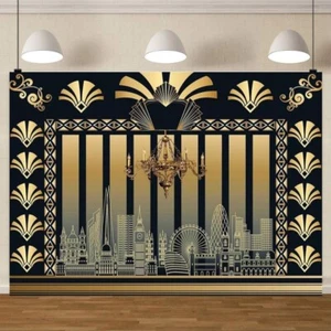 Roaring 20s Backdrop Art Decor 1920s The Great Gatsby Themed Party Background - Picture 1 of 8