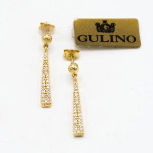 Orecchini in oro giallo 18 kt pendenti con zirconi A.273 - Foto 1 di 9