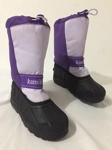 KAMIK 'Kaboom 2' Winter Snow Boots Felt Liners Purple & Lavender Girl's Size 6 - Picture 1 of 12