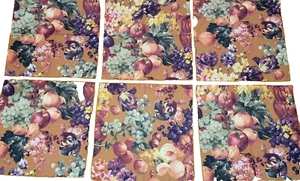 Vintage Floral & Fruit Pattern Cloth Napkins Set - Picture 1 of 6