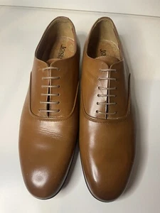 Jones The Bookmaker Shoes UK 10 Tan Brown Oxford Lace Ups Leather - Picture 1 of 9