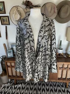 Maeve Jordyn Anthropologie Sequin Blazer Sz 1X Silver Black Lined Jacket $168 - Picture 1 of 11