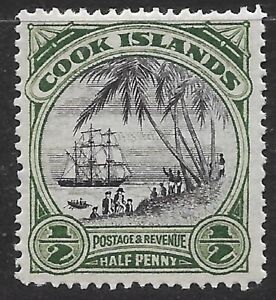 1933  COOK ISLANDS Sc#91. Perf :14 MLH OG VF ship