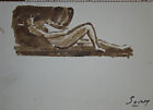 Robert savary - Painting Signed - Woman Nude Allongée 3