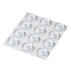 12 Piedi piatti in gomma autoadesivi trasparenti - 20 mm x 6,2 mm - Foto 1 di 7