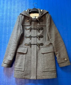 Burberry Brit Wool Coat - Gray Size 8 Nova Check Lined - Picture 1 of 23