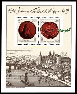 EBS East Germany DDR 1982 - Johann Friedrich Böttger - Michel Block 65 - MNH** - Picture 1 of 1