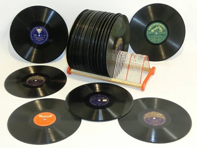 Schellackplatten Sammlung 37 St. Konvolut mit Plattenständer im Set - Bild 1 von 4