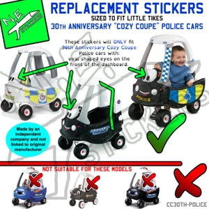 Replacement STICKERS to fit Little Tikes 30TH ANNIVERSARY Cozy Coupe Police car - Picture 1 of 89