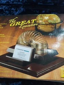 New Solid Brass Original Slinky Business Card Caddy "The Great Executive" in box - Picture 1 of 4