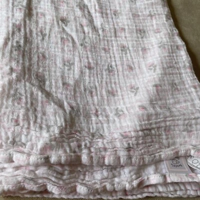 Manta para bebé Swaddle Designs rosas rosas florales muselina blanca gris envoltura para envolver Foto 1 de 4