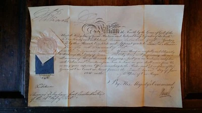 1835 WILLIAM IV SIGNED OFFICERS COMMISSION - THOMAS DEBENHAM 56TH REGIMENT FOOT - Image 1 of 4