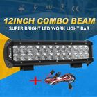 12'' Inch Led Light Bar Driving Work Spot Flood Combo Offroad 4wd Suv + Wiring