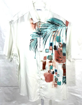 CARIBBEAN Men's Short Sleeve Lyocell Shirt Cruise Resort Camp 2XB Winter White - Image 1 of 4