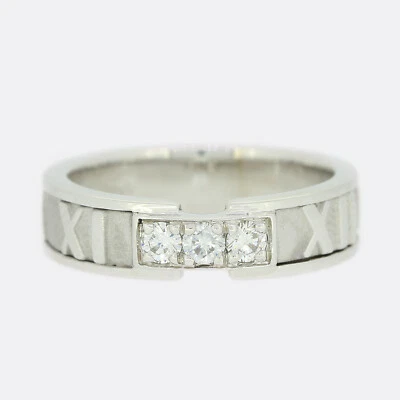 Anillo Atlas de Diamantes Tiffany & Co. Oro Blanco de 18 quilates Talla L Foto 1 de 4