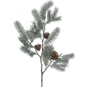 Tannenzweig Künstlich Gefrostet Weihnachtsdeko 71cm mit Zapfen - Bild 1 von 3