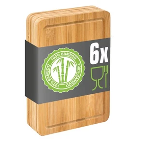 6er Set: Frühstücksbrettchen Holz 22x15 Kleine Schneidebretter Brotzeitbretter - Bild 1 von 10