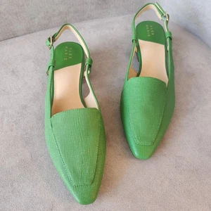 Alex Marie pumps 9.5 Kelly green leather slingback block low heel retro new $110 - Picture 1 of 16